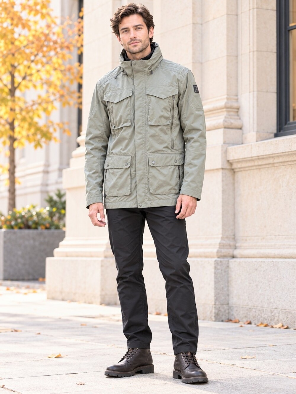 lululemon Men's Hooded Military Field Jacket Nylon Grey Green Size M
